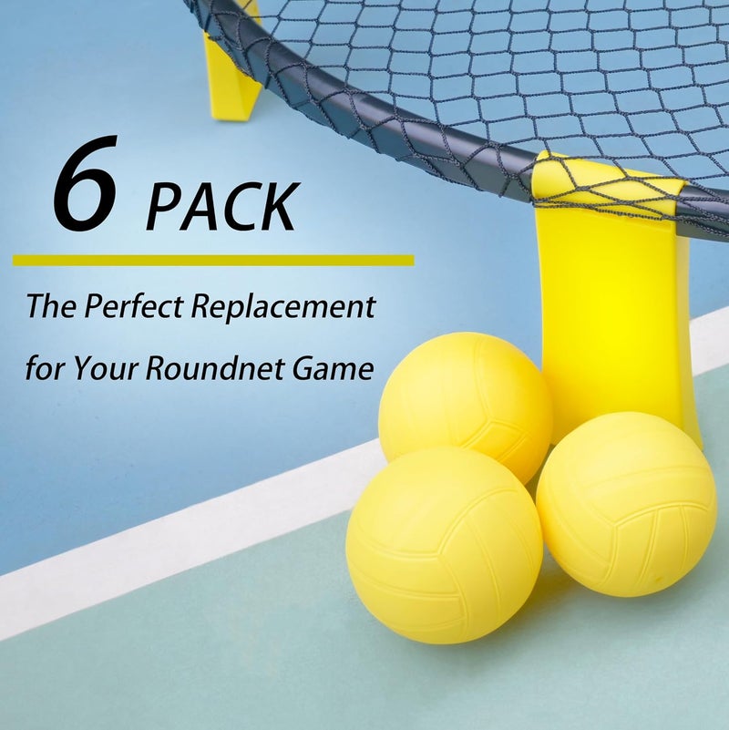 Viminston Spike Replacement Balls 6 Yellow Soft Balls with Pump for Roundnet Game - Image 3